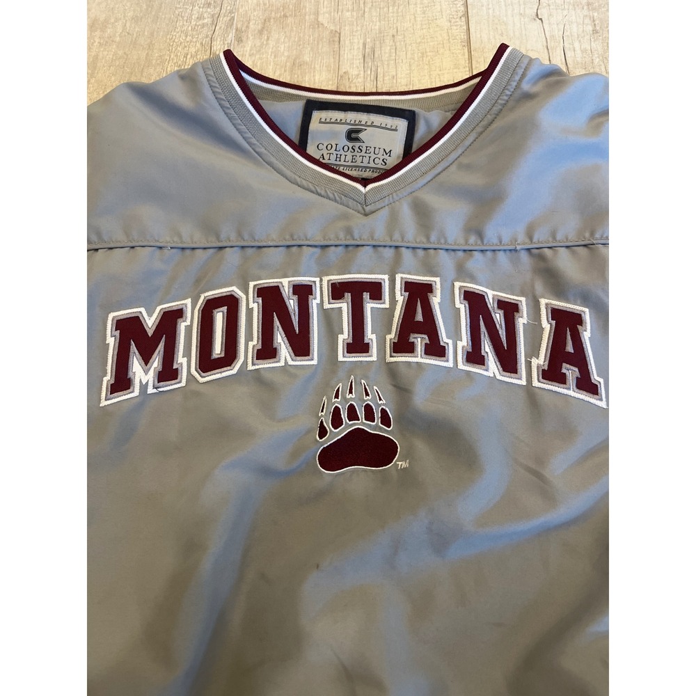 Colosseum Athletics Montana Grizzlies Windshirt Pullover‎ Grey Mens Large L